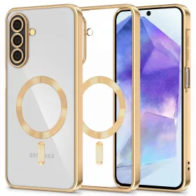   Tech-Protect MagFlex Samsung Galaxy A27 hátlap tok, MagSafe, átlátszó-arany (fényes)