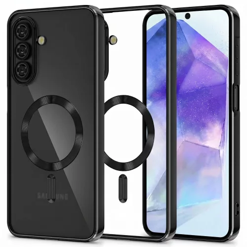 Tech-Protect MagFlex Samsung Galaxy A27 hátlap tok, MagSafe, átlátszó-fekete (fényes)