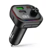 Tech-Protect CC07 bluetooth FM transmitter / autós töltő, USB-A-UCB-C, PD, 54W, fekete