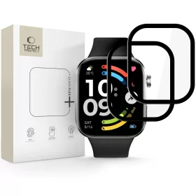   Tech-Protect Glass Flex+ Xiaomi Redmi Watch 6 kijelzővédő fólia, fekete (2db)