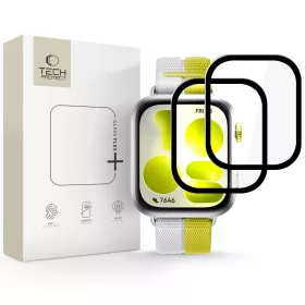   Tech-Protect Glass Flex+ Huawei Watch Fit 5 kijelzővédő fólia, fekete (2db)