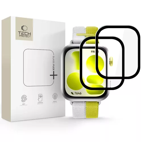Tech-Protect Glass Flex+ Huawei Watch Fit 5 kijelzővédő fólia, fekete (2db)