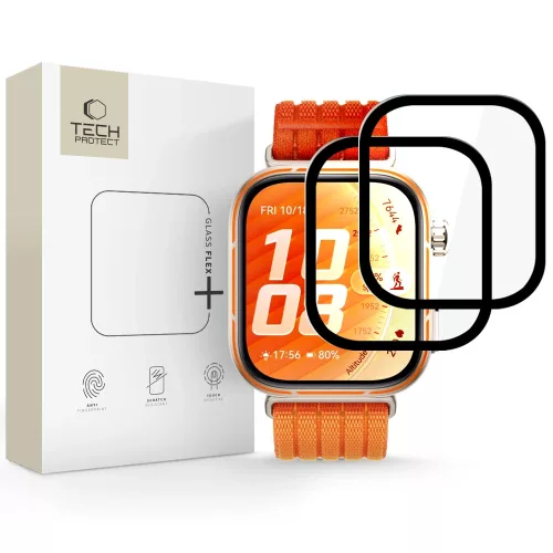 Tech-Protect Glass Flex+ Huawei Watch Fit 5 Pro kijelzővédő fólia, fekete (2db)