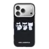 Karl Lagerfeld IML Choupette Trio Watercolor Apple iPhone 17 Pro mágneses tok, MagSafe, fekete-ezüst