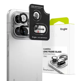   Ringke Nothing Phone 4A Pro tempered glass kamera védő üvegfólia felhelyező kerettel, fekete (2db)