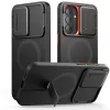 Tech-Protect Kevlar Aura Samsung Galaxy A57 MagSafe tok kameravédelemmel, kitámasztóval, fekete-narancs
