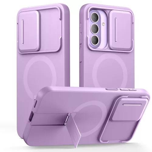 Tech-Protect Kevlar Aura Samsung Galaxy A57 MagSafe tok kameravédelemmel, kitámasztóval, lila