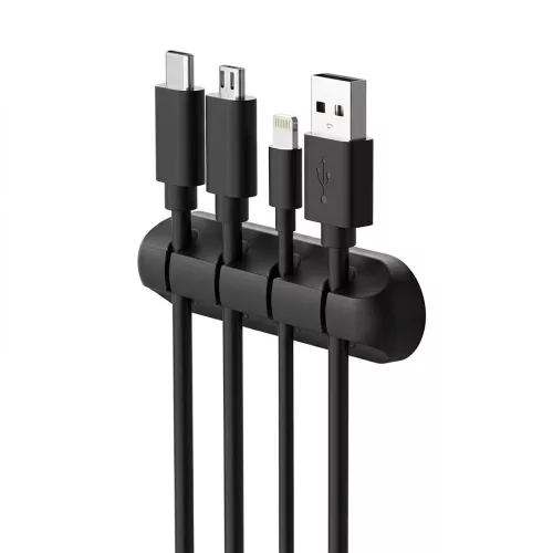 Bluestar PJ-OCZ23 szilikon kábelrendszerező 4db kábelhez, fekete