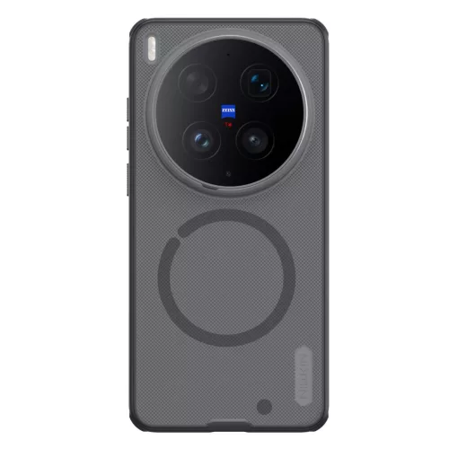 Nillkin Super Frosted PRO Magnetic Vivo X300 Ultra mágneses műanyag hátlap tok, MagSafe, átlátszó-fekete