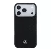 Mercedes PU Leather Semi Wrap Apple iPhone 17 Pro Max MagSafe tok, fekete-ezüst