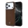 Mercedes PU Leather Semi Wrap Apple iPhone 17 Pro Max MagSafe tok, barna-ezüst