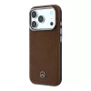 Mercedes PU Leather Semi Wrap Apple iPhone 17 Pro MagSafe tok, barna-ezüst