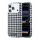 Karl Lagerfeld PU Houndstooth Resin Plate Apple iPhone 17 Pro Max mágneses tok, MagSafe, fekete-fehér