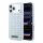 Karl Lagerfeld PU Houndstooth Resin Plate Apple iPhone 17 Pro mágneses tok, MagSafe, kék-fehér
