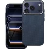 Kevlar Apple iPhone 16e / 17e MagSafe tok kameravédő peremmel, kék-ezüst