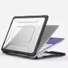 Tech-Protect Kevlar Pro Apple Macbook Neo 13 (2026) tok, megerősített peremmel, kitámasztóval, Matte Clear, fekete-átlátszó