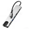 Tech-Protect HB09 Hub adapter USB-C-USB-A-HDMI 4k 60hz, SD/TF, PD100W, RJ45 1000MB/S. ezüst