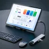 Tech-Protect HB09 Hub adapter USB-C-USB-A-HDMI 4k 60hz, SD/TF, PD100W, RJ45 1000MB/S. ezüst