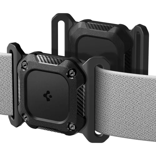Spigen Tough Armor nyakörvre illeszthető Apple AirTag 1 / 2 nyomkövető tok, megerősített sarok, IPX8, fekete