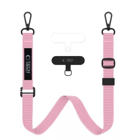   Tech-Protect C6S vállpánt / univerzális pánt telefonra rögzíthető, rózsaszín (crossbody pánt)