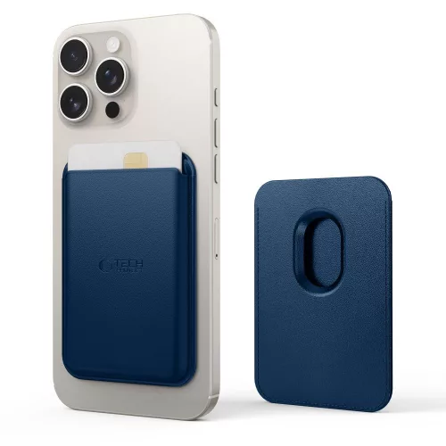 Tech-Protect CH01 mágneses kártyatartó, MagSafe, telefonra rögzíthető, kék (3db kártya)