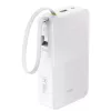Baseus Bipow 2  Pro Powerbank / külső akkumulátor, USB-A-2xUSB-C, beépített USB-C kábellel, 30.000mAh, QC+PD, fehér