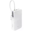 Baseus Bipow 2  Pro Powerbank / külső akkumulátor, USB-A-2xUSB-C, beépített USB-C kábellel, 30.000mAh, QC+PD, fehér