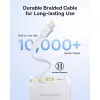 Baseus Bipow 2  Pro Powerbank / külső akkumulátor, USB-A-2xUSB-C, beépített USB-C kábellel, 30.000mAh, QC+PD, fehér