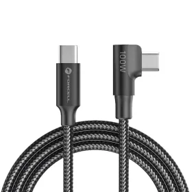   Forcell F-Energy USB-C-USB-C töltő-és adatkábel 90 fokos/derékszögű csatlakozó, QC4.0, PD 5A, 100W, 1,2m, fekete