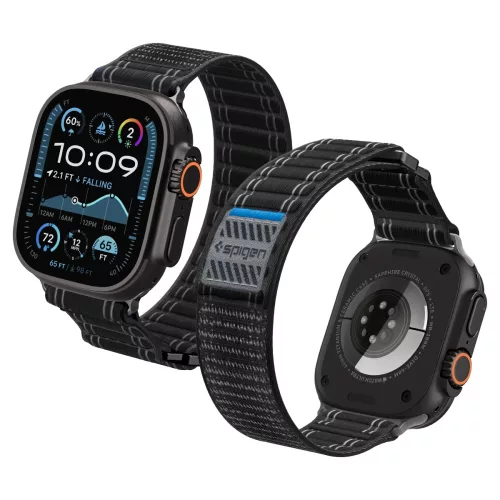 Spigen WBF0 Apple Watch Ultra 3 / 2 / 1 / SE / 11 / 10 / 9 / 8 (44/45/46/49mm) szíj, fekete