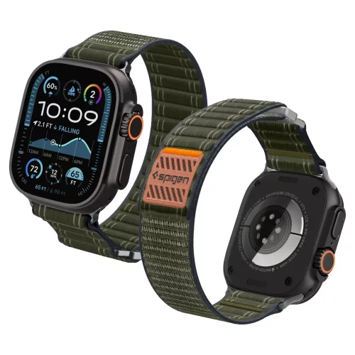 Spigen WBF0 Apple Watch Ultra 3 / 2 / 1 / SE / 11 / 10 / 9 / 8 (44/45/46/49mm) szíj, zöld
