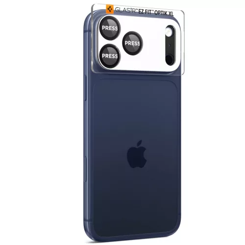 Spigen Glas.tR EZ Fit Apple iPhone 17 Pro tempered glass kameravédő üvegfólia felhelyező kerettel, fekete