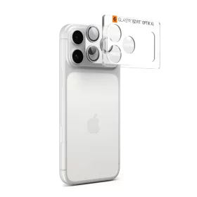   Spigen Glas.tR EZ Fit Apple iPhone 17 Pro Max tempered glass kameravédő üvegfólia felhelyező kerettel, ezüst