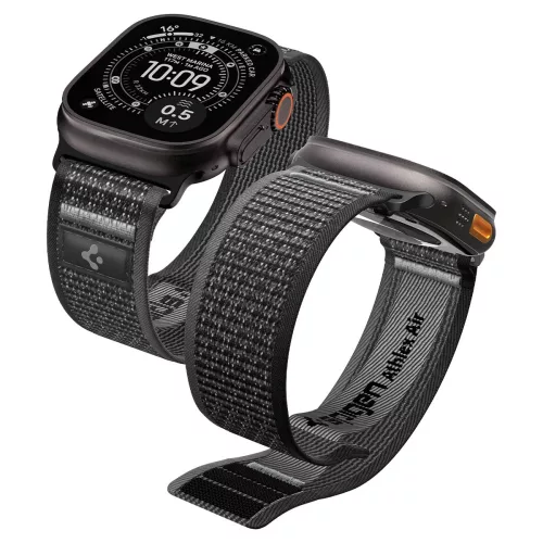 Spigen Athlex Air 2 Apple Watch Ultra 3 / 2 / 1 / SE / 11 / 10 / 9 / 8 (44/45/46/49mm) szíj, fekete-szürke