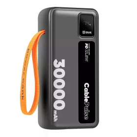   OBAL:ME CablePulse powerbank / külső akkumulátor beépített kábellel, digitális kijelzővel, 30000mAh, 22,5W, fekete