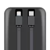 OBAL:ME CablePulse powerbank / külső akkumulátor beépített kábellel, digitális kijelzővel, 50000mAh, 22,5W, fekete