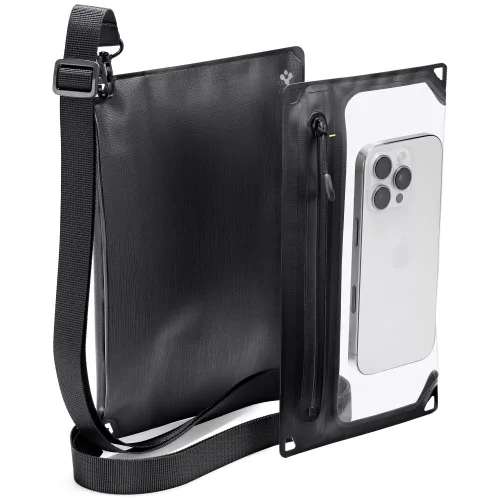 Spigen A640 univerzális vízálló táska /tok, crossbody, vállra akasztható, fekete-átlátszó