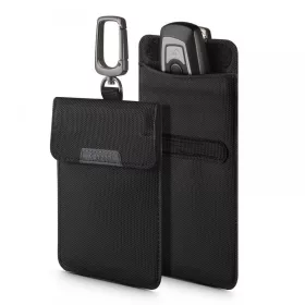   Spigen Faraday RFID blokkoló kulcstartó tok / táska, fekete (autó kulcshoz)