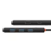 Baseus Lite 5-Port 1xHDMI, 3xUSB-A 1xUSB-C, USB-C HUB dokkoló állomás, 25cm, fekete
