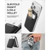 Spigen S314-4 Slim Fold mágneses kártyatartó, MagSafe, kitámasztható, Black, fekete (10db kártyához)