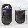 Tech-Protect KLR100 RFID blokkoló kulcstartó tok / táska, Carbon, fekete-piros (autó kulcshoz, bankkártyához)