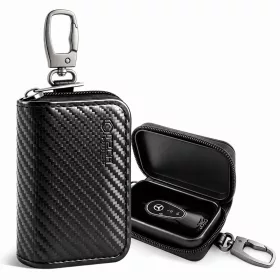   Tech-Protect KLR300 RFID blokkoló tartó / táska, Carbon, fekete (autó kulcshoz)