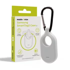   Mobile Origin Samsung SmartTag2 szilikon tok karabinerrel, fehér