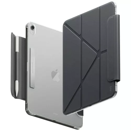 Uniq Camden Lite iPad 11 2025 / iPad 10.9 2022 mappa tok, ceruza tartóval, kitámasztható, szürke
