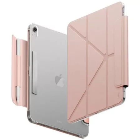 Uniq Camden Lite iPad 11 2025 / iPad 10.9 2022 mappa tok, ceruza tartóval, kitámasztható, rózsaszín