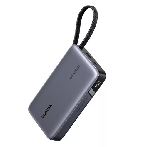 Ugreen PB551 Powerbank / külső akkumulátor, USB-A-USB-C, USB-C kábellel, 20000mAh, 145W, szürke
