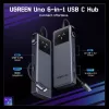 Ugreen CM888 Uno hub adapter USB-C-2xUSB-A 3.2 + 3xUSB-C-1xHDMI, szürke