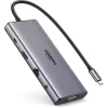 Ugreen CM639 hub adapter USB-C-2xUSB-A 3.2 + 3xUSB-C-1xHDMI- 1xVGA- 1xJack 3.5mm- 1xRJ45- 1xSD- 1xMircoSD, szürke