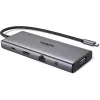 Ugreen CM639 hub adapter USB-C-2xUSB-A 3.2 + 3xUSB-C-1xHDMI- 1xVGA- 1xJack 3.5mm- 1xRJ45- 1xSD- 1xMircoSD, szürke
