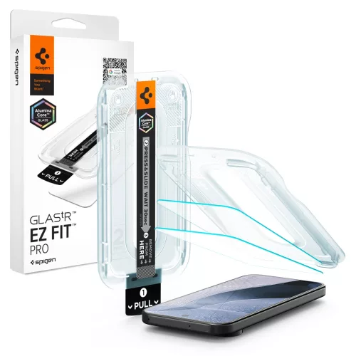 Spigen Glas.tR EZ Fit Pro Google Pixel 11 / Pixel 11 Pro tempered kijelzővédő fólia felhelyező kerettel (2db)